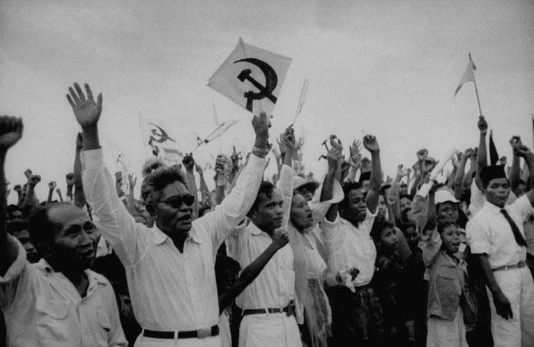 Mitin del PKI durante la campaña de las elecciones generales de 1955