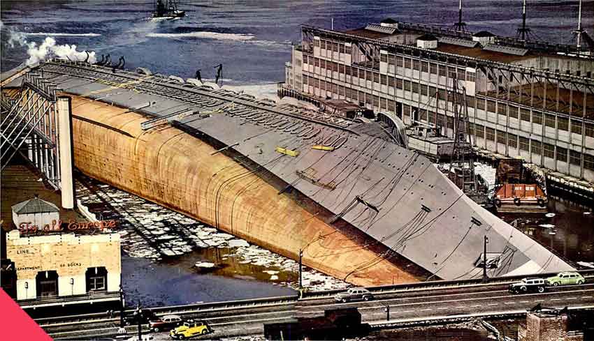 USS Normandie / Lafayette tras el sabotaje