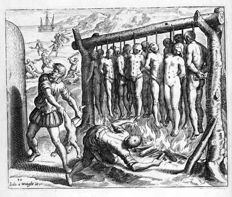 Grabado de Theodor de Bry de propaganda antiespañola