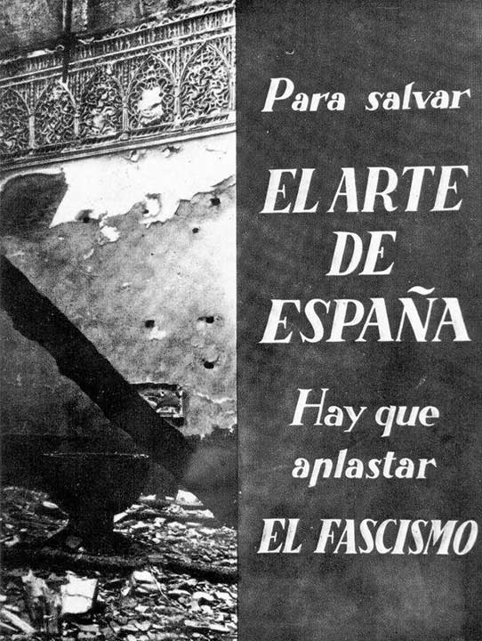 Cartel de propaganda republicano de la Guerra Civil Española sobre el arte.