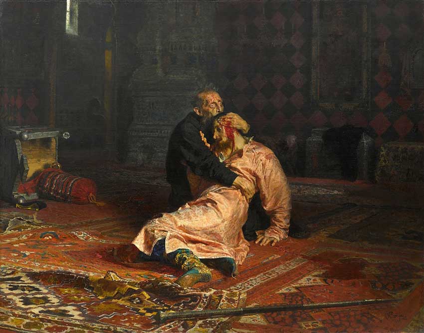 Lienzo de Iván el Terrible tras un arrebato de cólera del pintor Iliá Repin