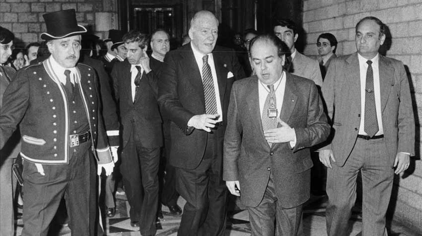 Josep Tarradellas y Jordi Pujol en 1980