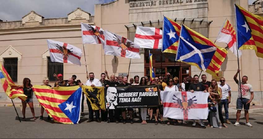 Manifestación del ultraderechista Moviment Identitari Català en favor de Heribert Barrera.