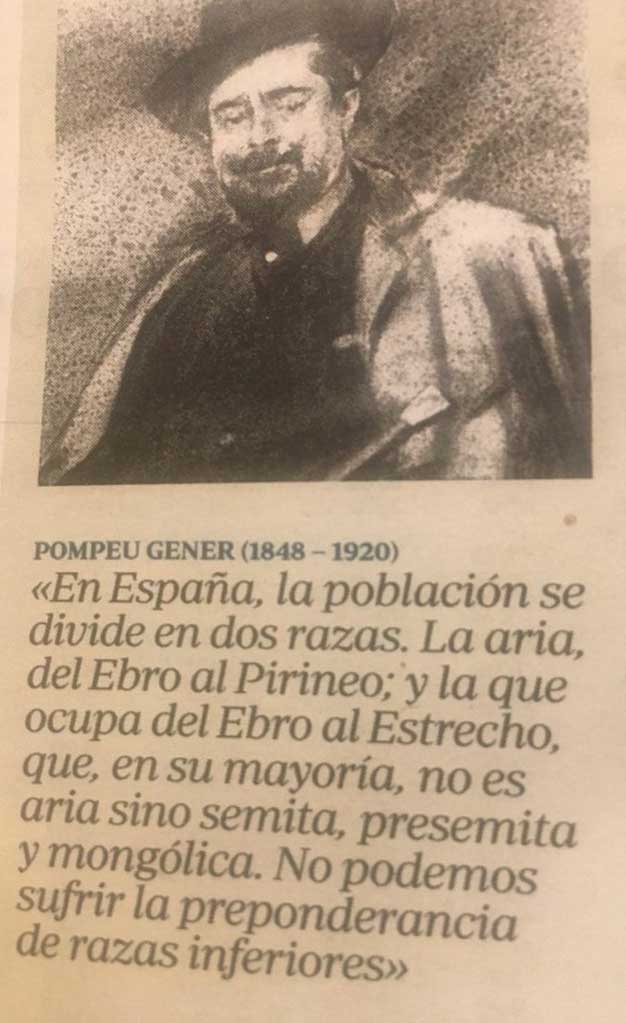 Cita de Pompeyo Gener Babotn sobre la raza aria del Ebro al Pirineo