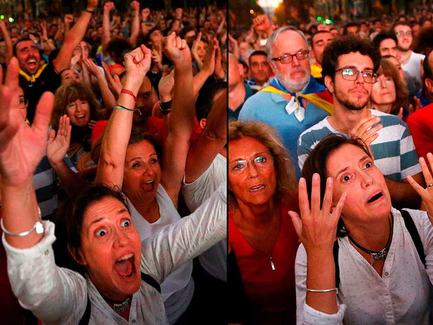 El antes y después de la proclamación y suspensión inmediata de la independencia de Cataluña de 2017