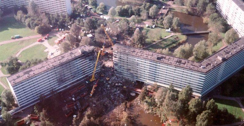 Vista aérea del accidente de Bijlmermeer / Bijlmer