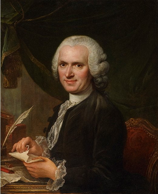 Retrato de Jean Jacques Rousseau en torno a la década de 1760
