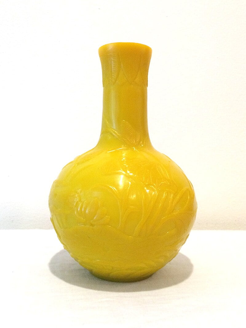 Jarrón de cristal de Pekín del período Daoguang